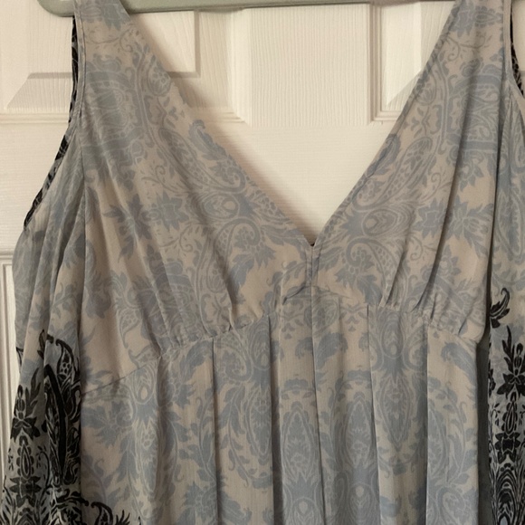 Free People Boho V Neck Mini Dress, Size L - Picture 2 of 9